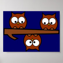 Schrullige Eulen Plakatdrucke