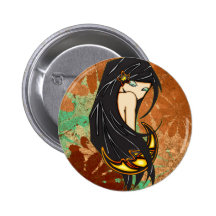Schüchternes Mondschein-Mädchen Button