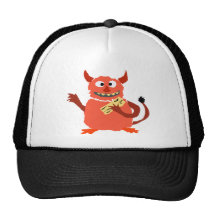 Schulden-Monster, das Gehaltsscheck-Cartoon isst Trucker Cap