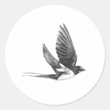 Schwalbe im Flug Runder Sticker