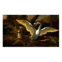 Schwan erzürnt durch die Hunde, die durch Abraham  Visitenkarten