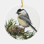 Schwarz-Mit einer Kappe bedeckte Chickadee-Verzier Weihnachtsbaum Ornamente