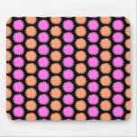 Schwarz-, rosa und Orangeblumenmuster Mousepad