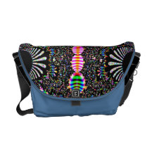 Schwarz-und Farbabstraktes Kunst-Rickshaw-Bote-Ba Kurier Tasche