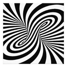 SCHWARZ-WEISSE ZEBRA-WIRBELS-MUSTER-OPTISCHE ILLUS KUNSTPHOTO