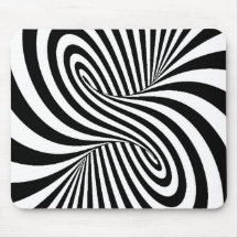 SCHWARZ-WEISSE ZEBRA-WIRBELS-MUSTER-OPTISCHE ILLUS MOUSEPAD