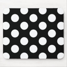 Schwarz-weißer Polka-Punkt - Mousepad