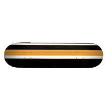 SCHWARZ-WEISSES BRÄUNLICHES ORANGE STREIFEN-MUSTER SKATEBOARD DECK