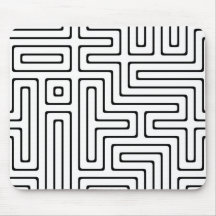 Schwarz-weißes Labyrinth Mousepads