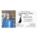 Schwarze Abschluss-Party-Foto-Einladung Photo Grußkarte