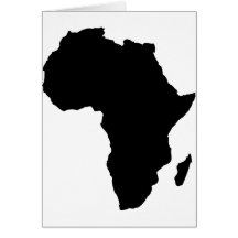 schwarze Afrika-Form Grußkarte