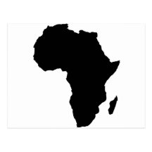 schwarze Afrika-Form Postkarte