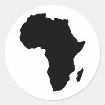 schwarze Afrika-Form Runder Sticker