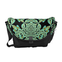 Schwarze Aqua-Goldspitze-Rickshaw-Bote-Tasche Kurier Tasche