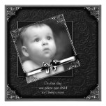 Schwarze Baby-Foto-Taufe Personalisierte Ankündigung