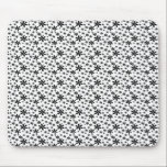 Schwarze Blumen auf Weiß mousepads