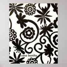 schwarze Blumen Poster