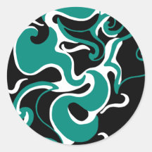 Schwarze Brise Runde Sticker