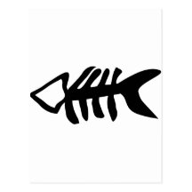 schwarze Fische Fishbones Postkarte