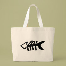 schwarze Fische Fishbones taschen
