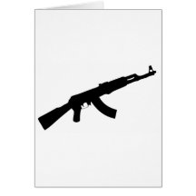 schwarze Gewehr ak 47 Ikone Grußkarte
