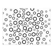 Schwarze Hexagone. Muster Postkarten