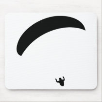 schwarze Ikone des Gleitschirmfliegen mousepads