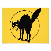 Schwarze Katze Ankündigungskarten