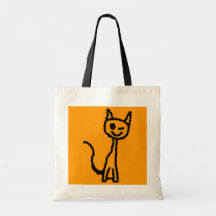 Schwarze Katze, blinzelnd Einkaufstaschen