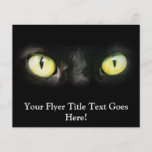 Schwarze Katze, Gelbgrün-Augen, glatt und gespenst Flyerdesign