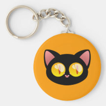 Schwarze Katze Keychain Halloweens Schlüsselbänder