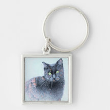Schwarze Katze Keychain Schlüsselbänder
