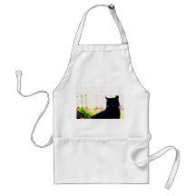 Schwarze Katze von der Rückseite, die heraus Fenst Schürzen