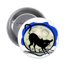 Schwarze Katzen-Knopf Anstecknadelbutton