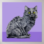 Schwarze Katzen-lila Plakat