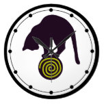 Schwarze Katzen-Wanduhr