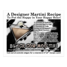 Schwarze Kuh MOO-Tini Martini Rezept-Postkarte
