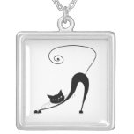 Schwarze launische Miezekatze 2 Amulett