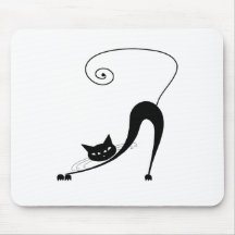 Schwarze launische Miezekatze 2 Mousepad