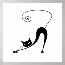 Schwarze launische Miezekatze 2 Plakatdruck