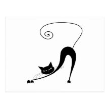 Schwarze launische Miezekatze 2 Postkarte