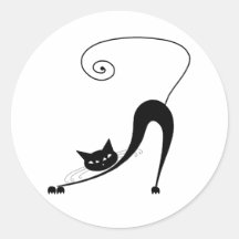 Schwarze launische Miezekatze 2 Runder Sticker