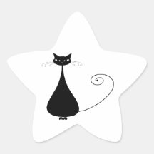 Schwarze launische Miezekatze 4 Sticker