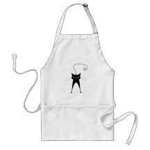 Schwarze launische Miezekatze 6 Schürzen