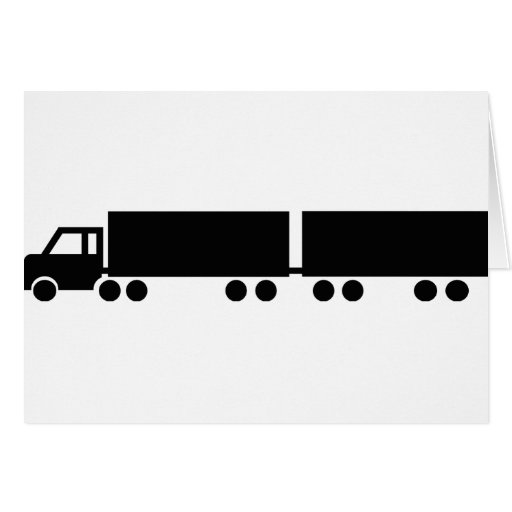 schwarze LKW-Anhängerikone Karten