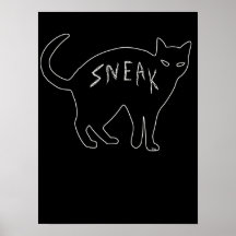 schwarze Miezekatzekatze Halloween der Petze hinte Posterdruck