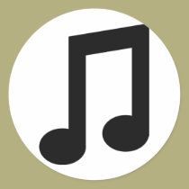 schwarze Musikanmerkungsikone aufkleber