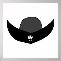 Schwarze Piraten-Hut-Illustration Posterdruck