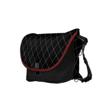 Schwarze Rauten-Bote-Tasche Kurier Taschen