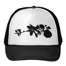 Schwarze Rosen-Silhouette Baseballkappe